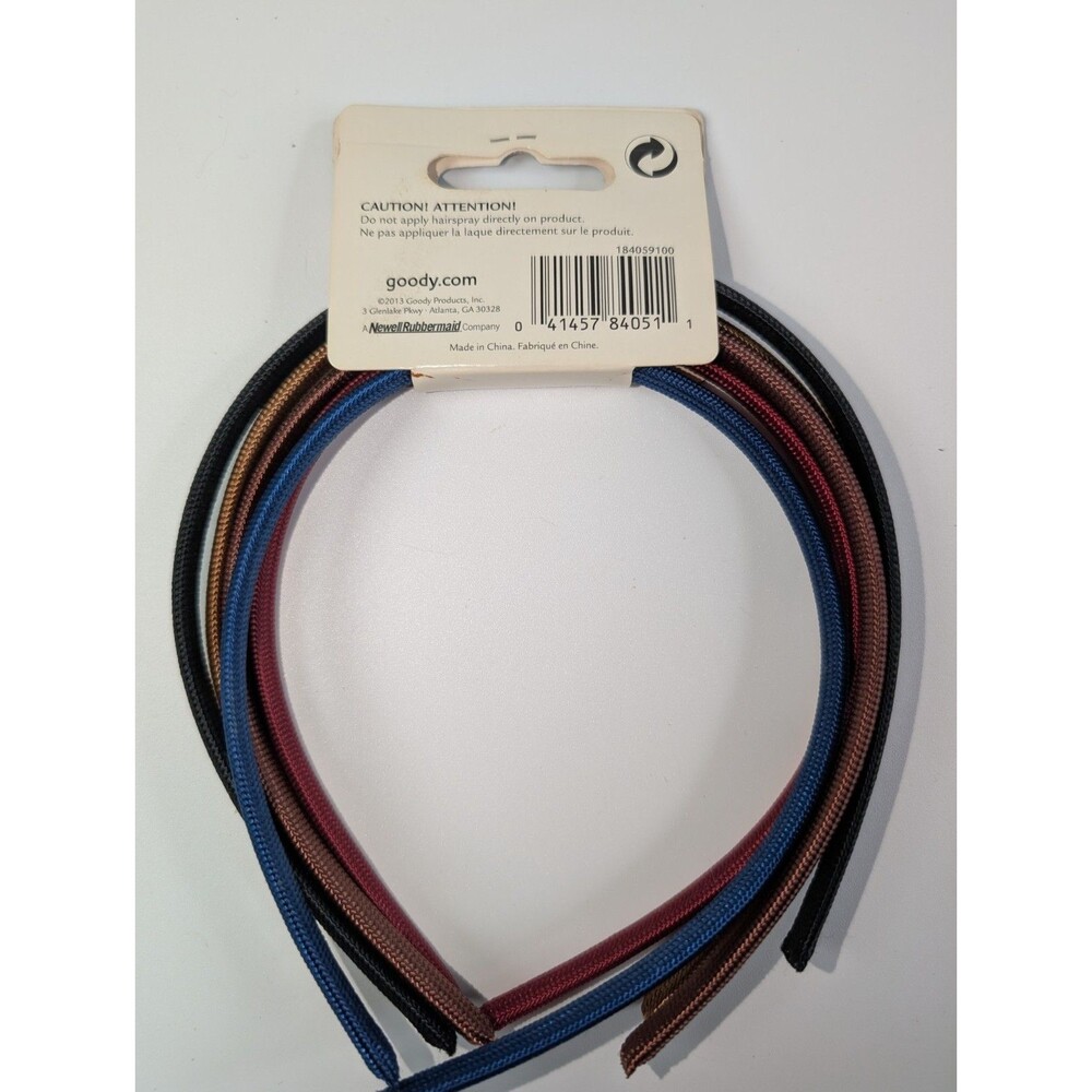 Goody Cloth Adult Hairbands 5 Count Assorted Colors Shoestring Headbands #84051 - Picture 2 of 4